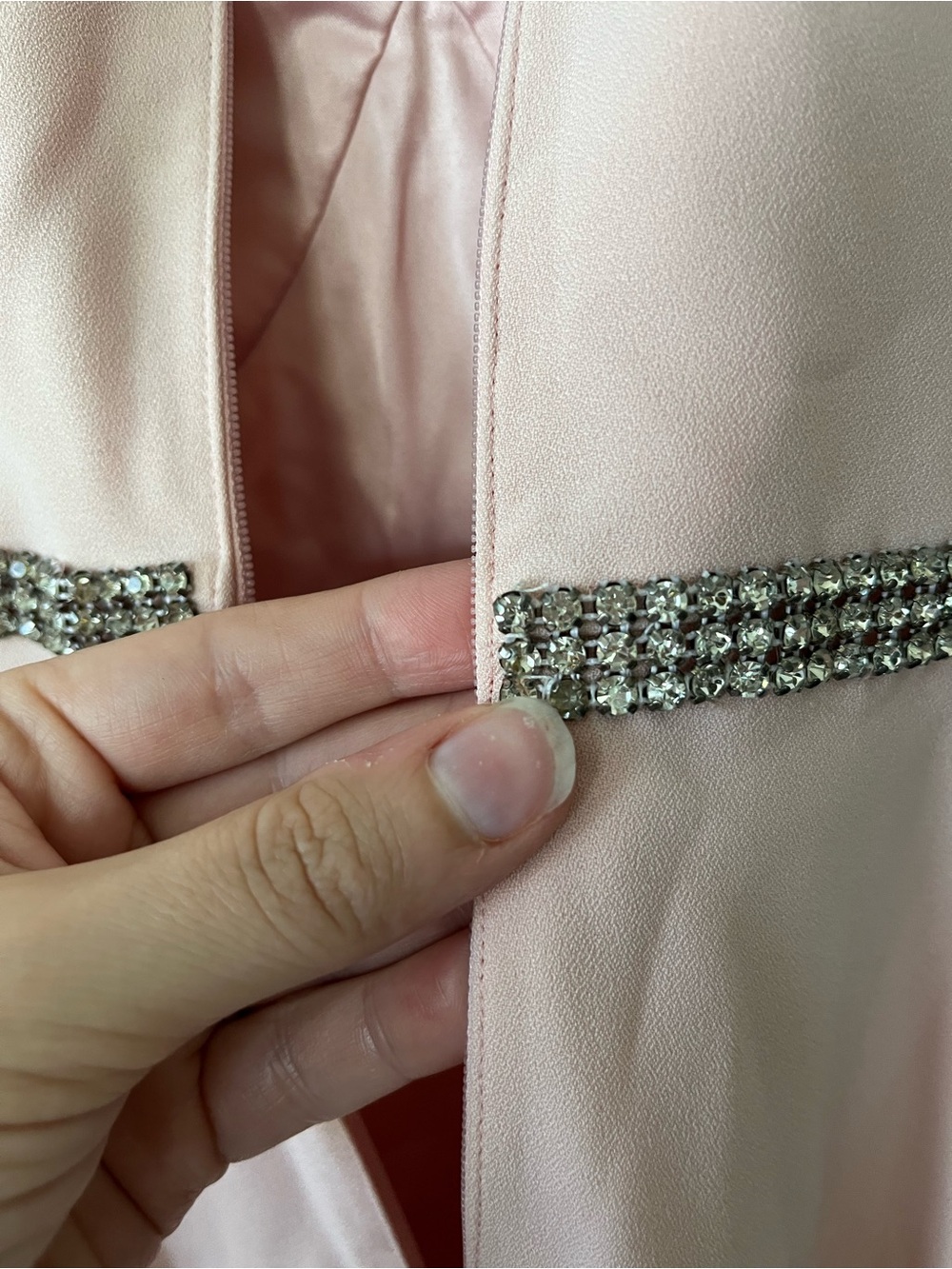 Ted Baker Light Pink Sleeveless Dress with Crystal Cross-Strap Women's Size 0/2 - Picture 10 of 14